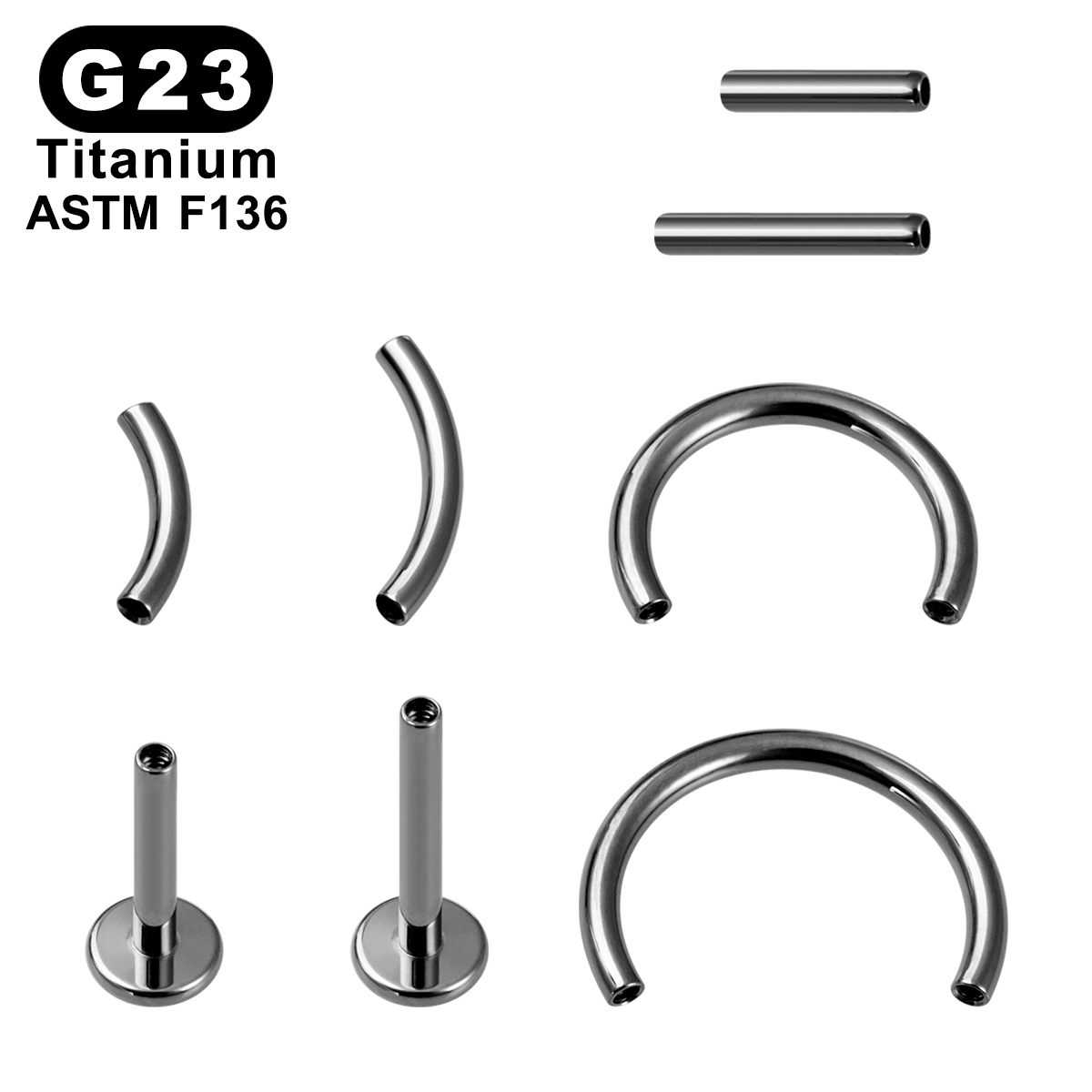 Body Jewelry Implant Grade - 8pcs/Lot ASTM F136 Implantable Grade Titanium