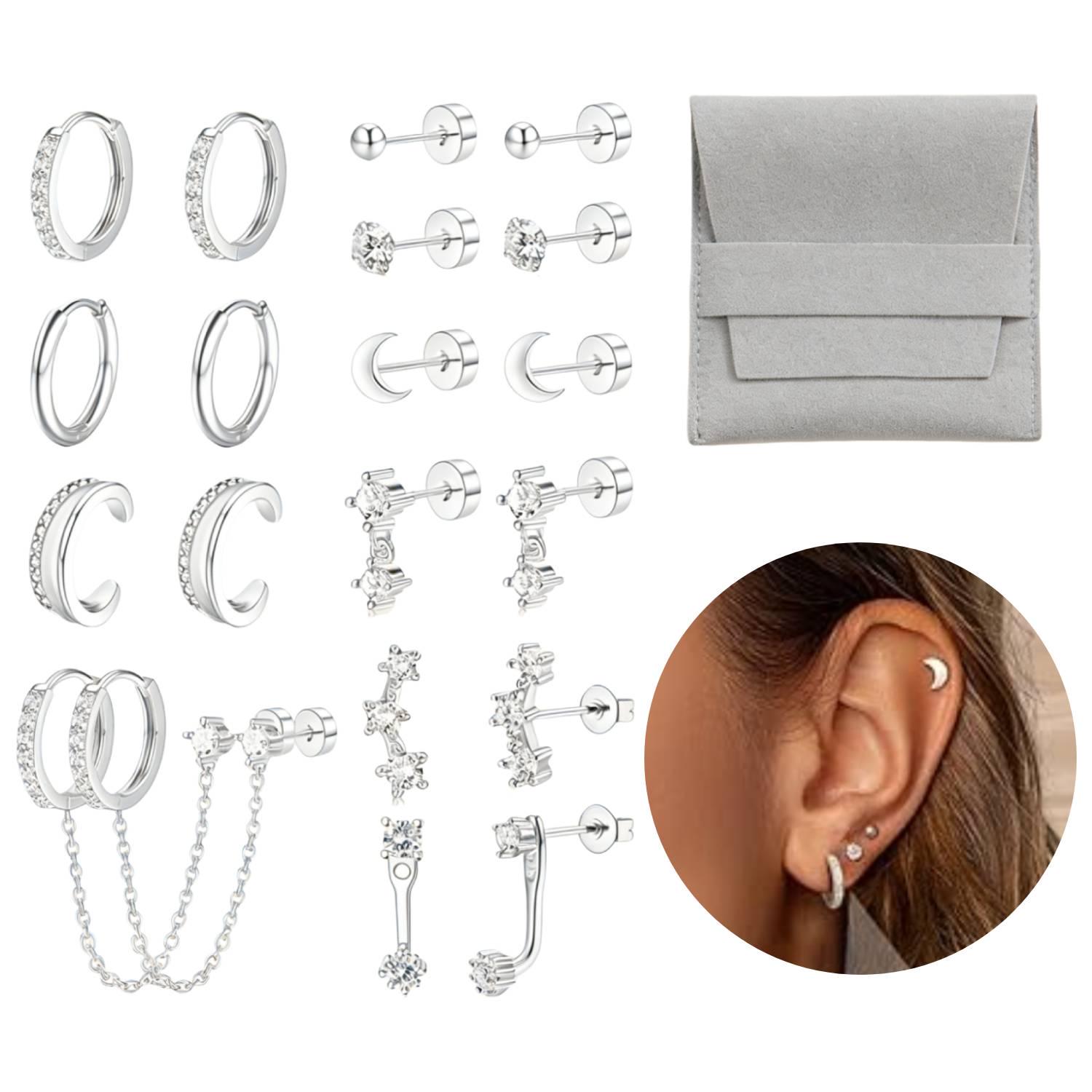 Tragus Flat Back - Hypoallergenic Earrings for Women, 20G Flat