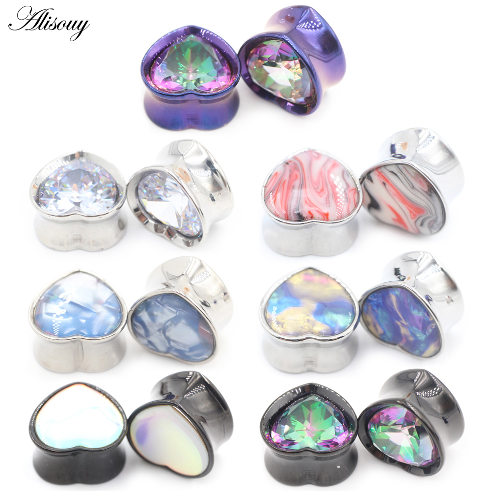 Body Jewelry Ear Plugs - Alisouy 1pc 8-25mm Stainless Steel CZ