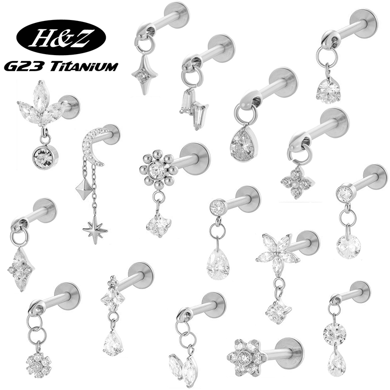 Tragus Flat Back - 1PC G23 Titanium Stud Earrings Internal