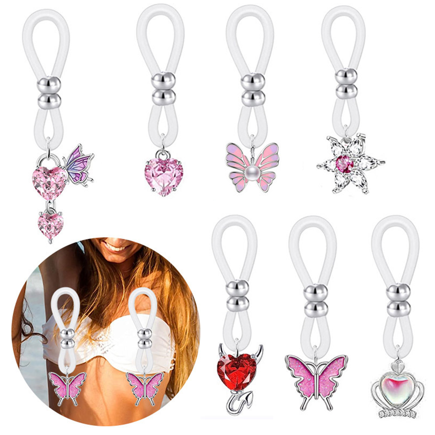 Body Jewelry And Piercing - Alloy Silicone Butterfly Heart Flower Sexy
