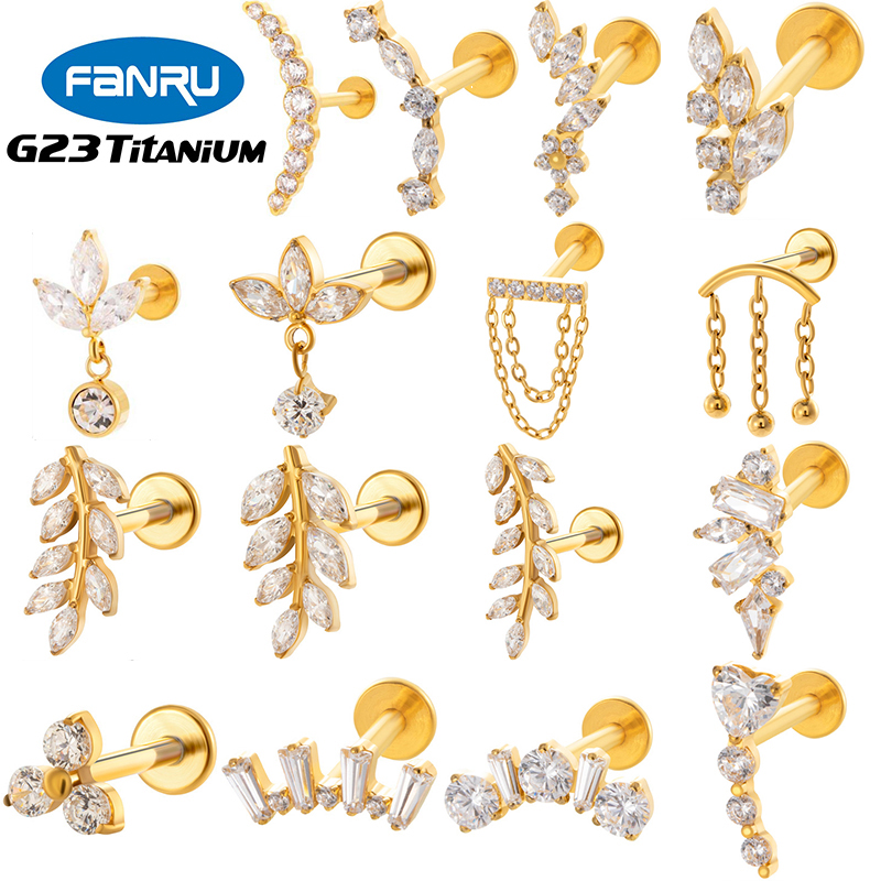 Body Jewelry Internally Threaded - 1PC G23 Titanium Ear Stud Internal