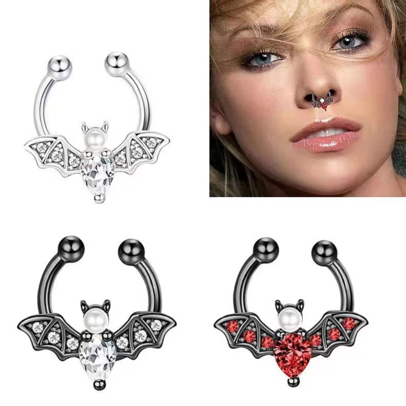 Body Jewelry And Piercing - EVISPOL Cute Halloween Bat Faux Septum