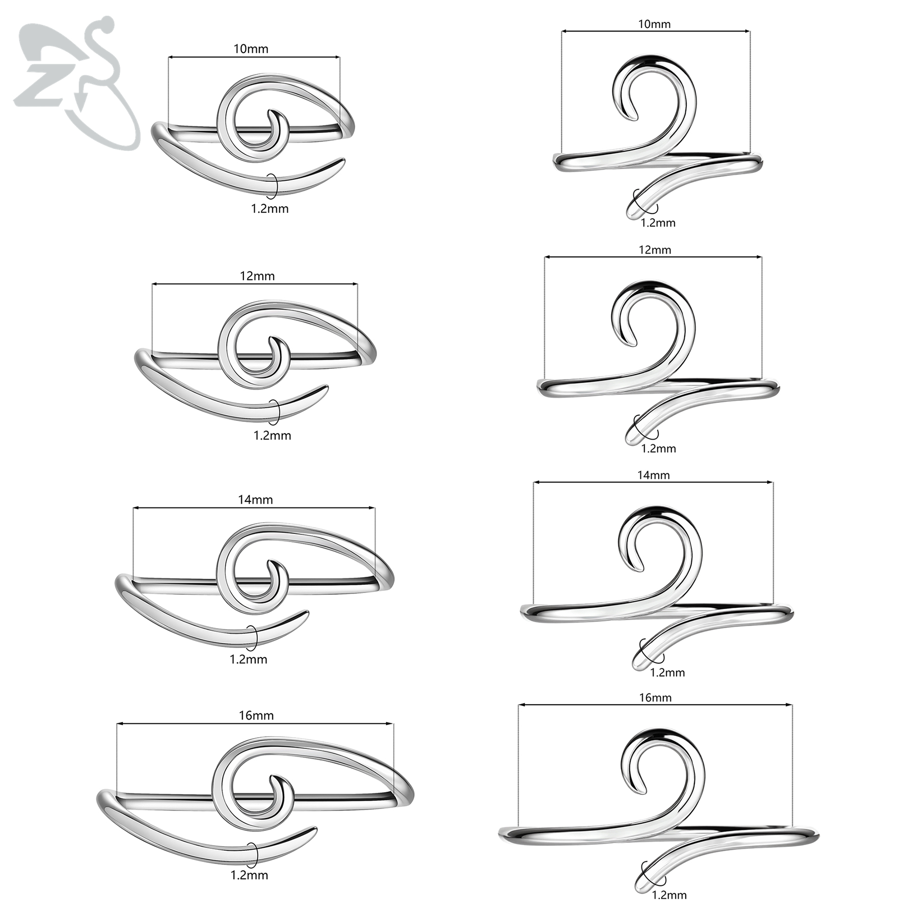 ZS 1 PC 16G 925 Sterling Silve - مراجعة Body Jewelry Hypoallergenic وسعره