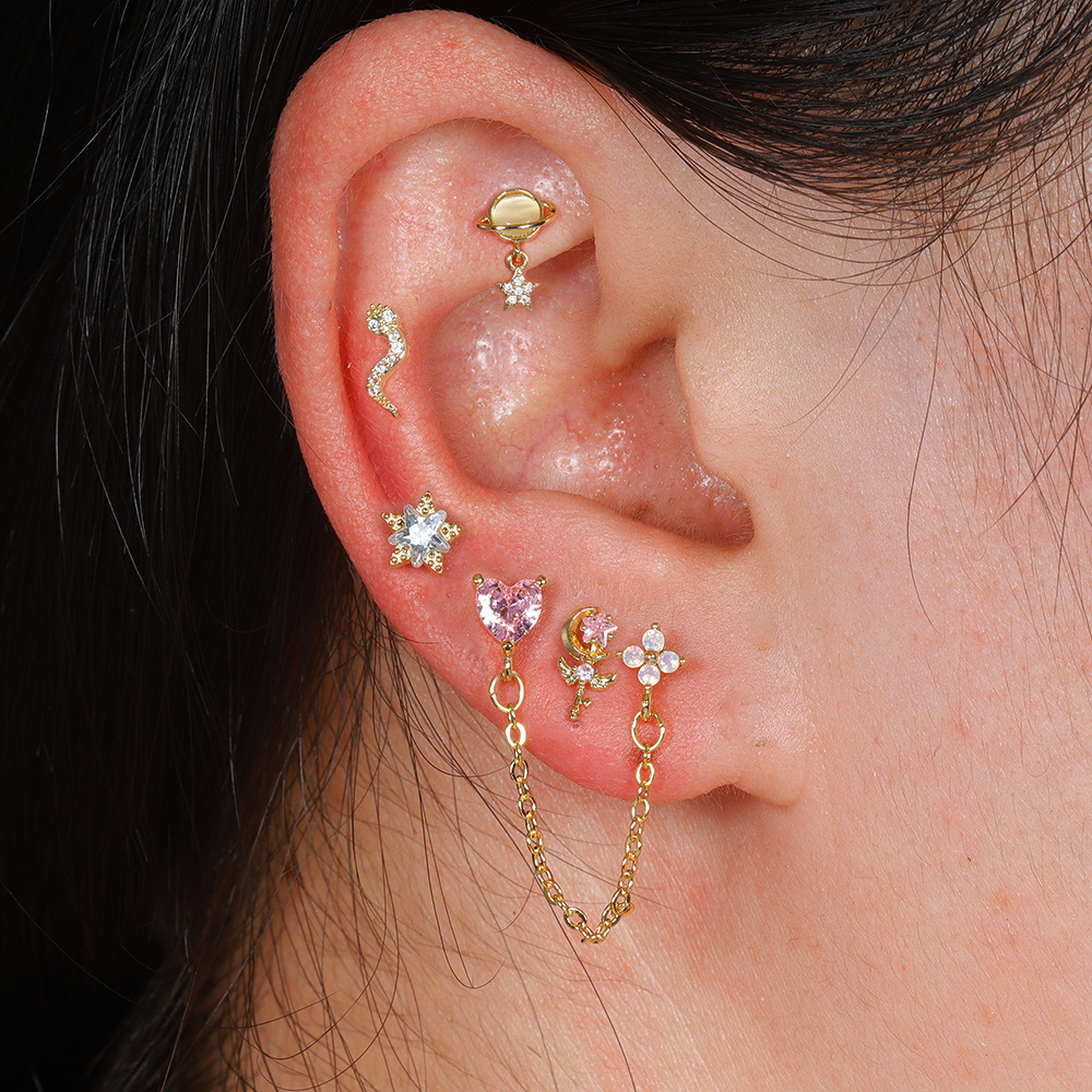 1pc Cartilage Ear Piercing Ear - مراجعة Body Jewelry Flat Back وسعره