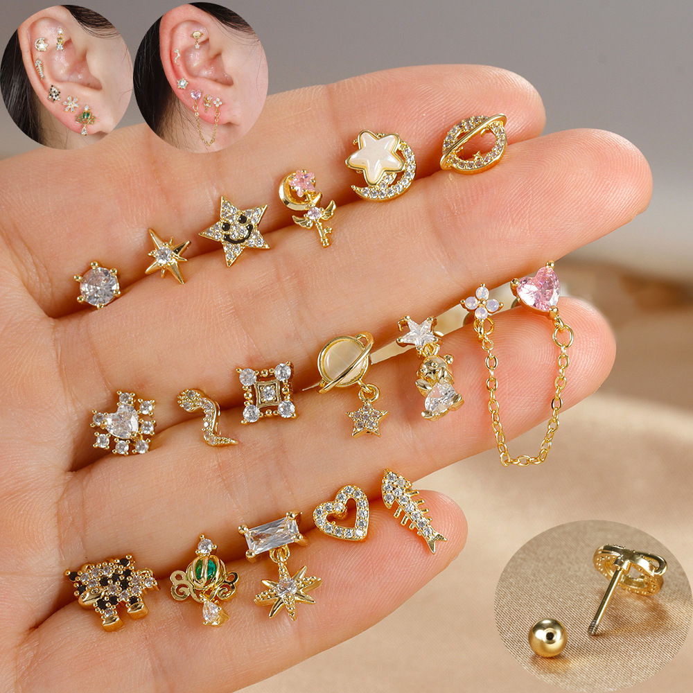 1pc Cartilage Ear Piercing Ear - مراجعة Body Jewelry Flat Back وسعره