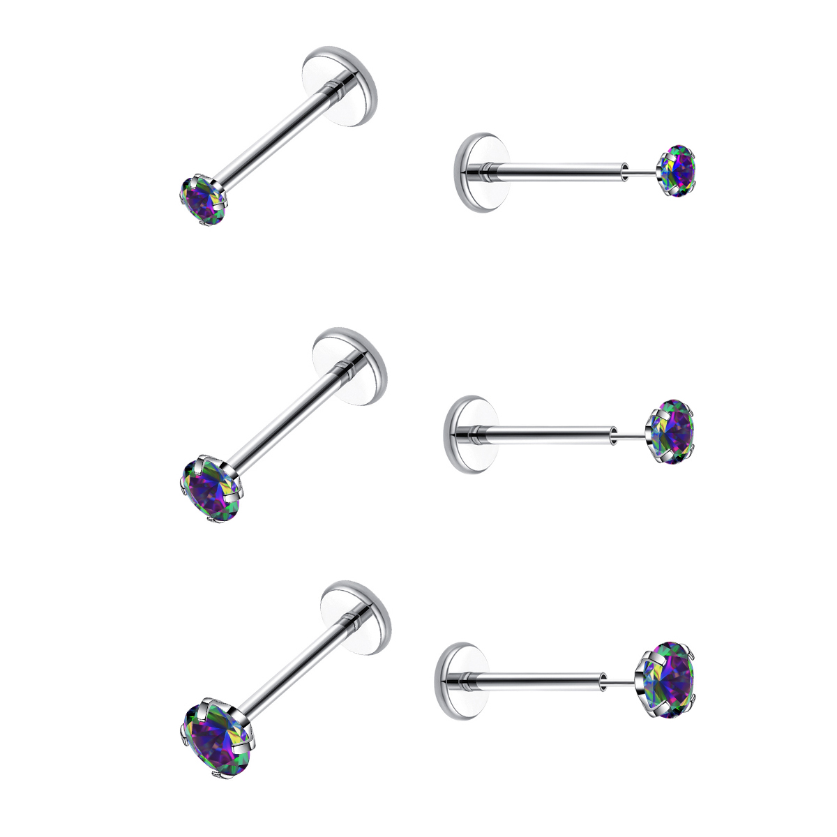 20G Flat Back Threadless Earri - مراجعة Body Jewelry Threadless وسعره