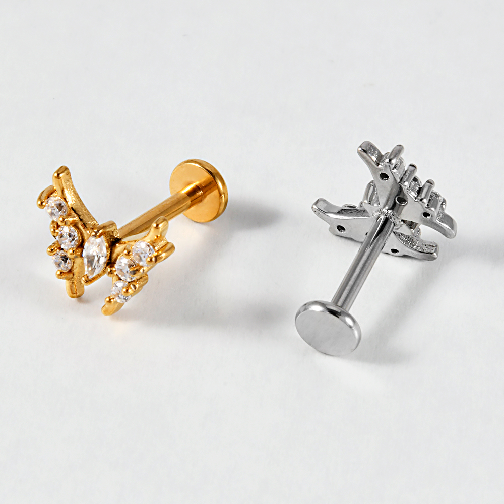 1PC Stainless Steel Lip Studs  - مراجعة Body Jewelry Internally Threaded وسعره