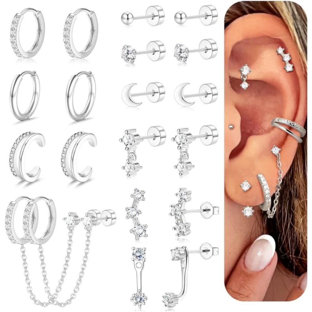 Hypoallergenic Earrings for Wo - مراجعة Tragus Flat Back وسعره