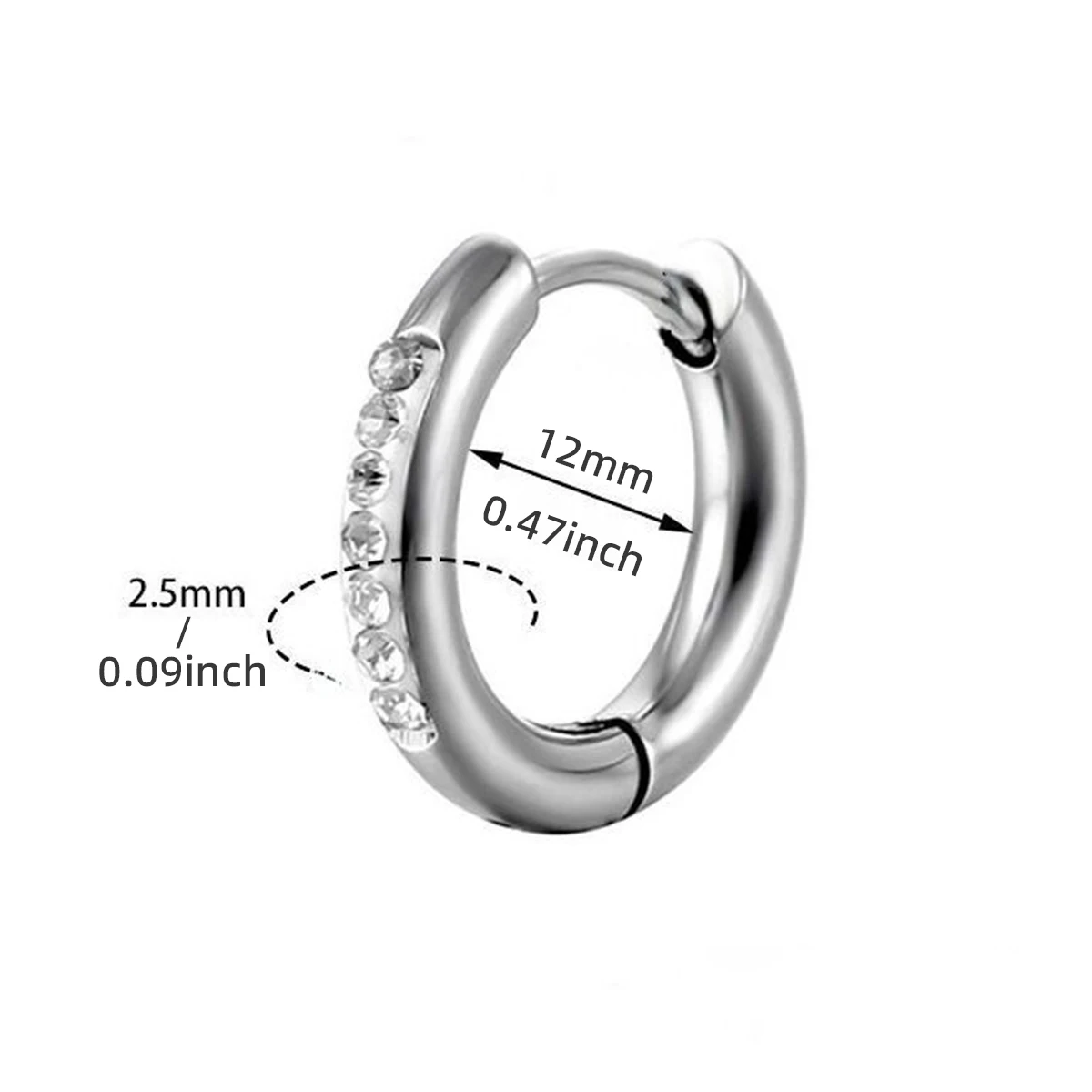 2Pcs Stainless Steel Cz Hoop E - مراجعة Conch Earring Hoop وسعره