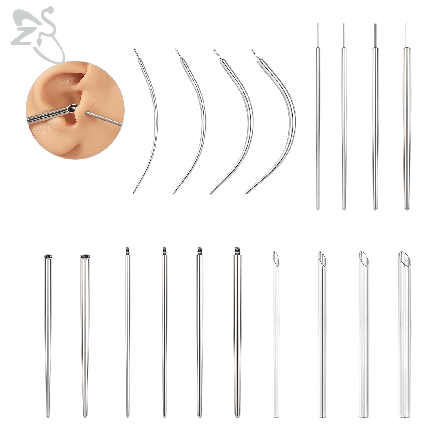 ZS 1 PC 14/16/18/20G Stainless - مراجعة Body Jewelry Threadless وسعره