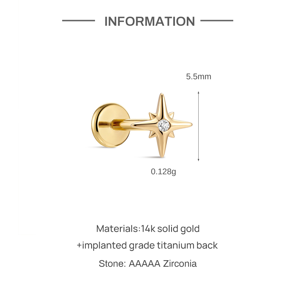 CANNER 1PC 14K Solid Gold Eigh - مراجعة Tragus Flat Back وسعره