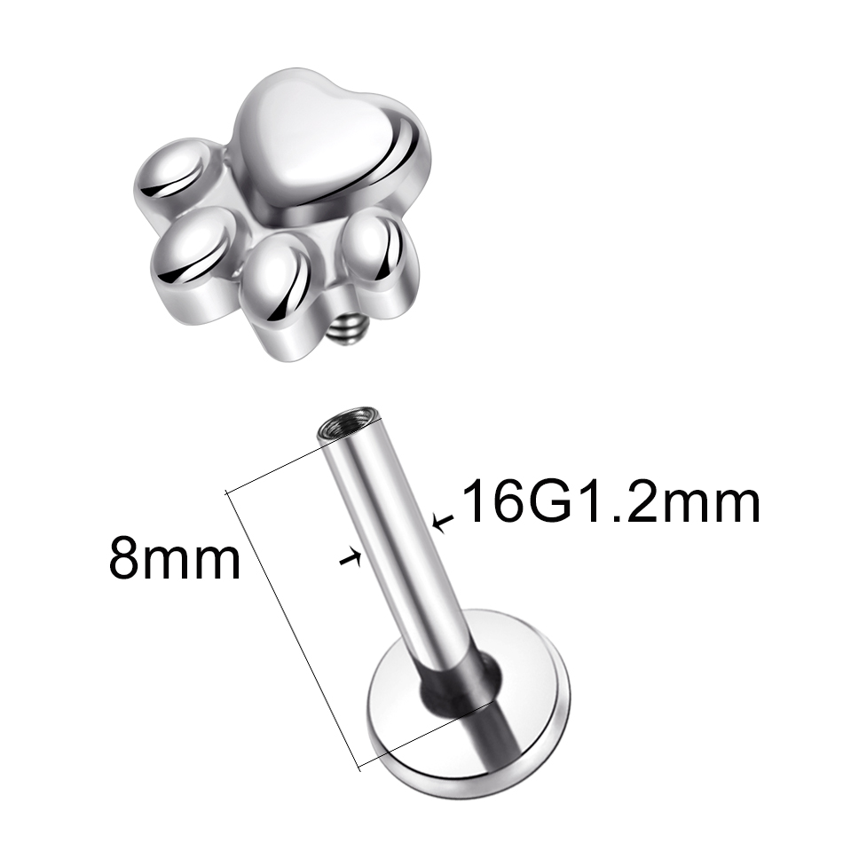 1pcs Implant Grade Titanium Pu - مراجعة Body Jewelry Internally Threaded وسعره