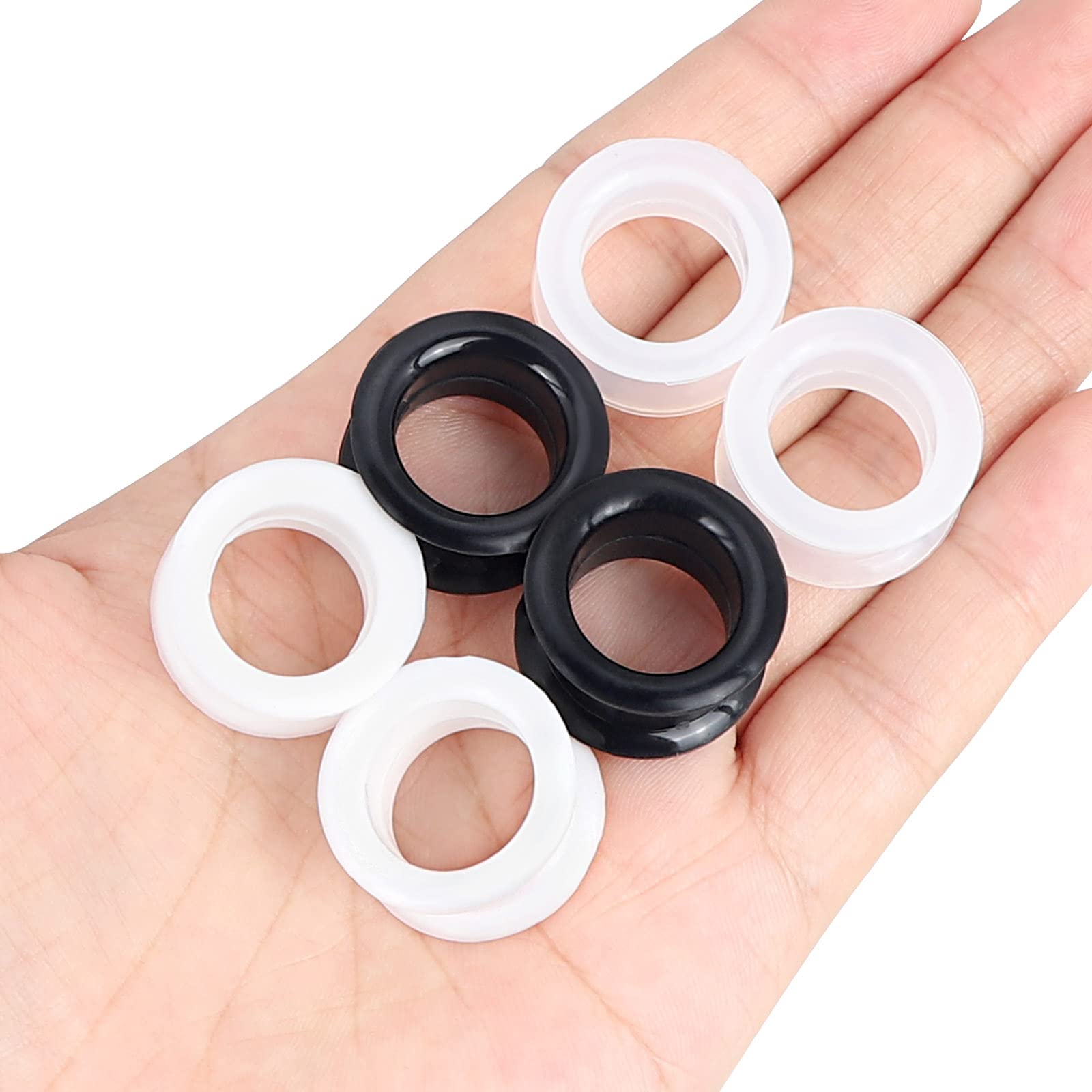 2PCS Black Clear White Thick S - مراجعة Body Jewelry Ear Plugs وسعره
