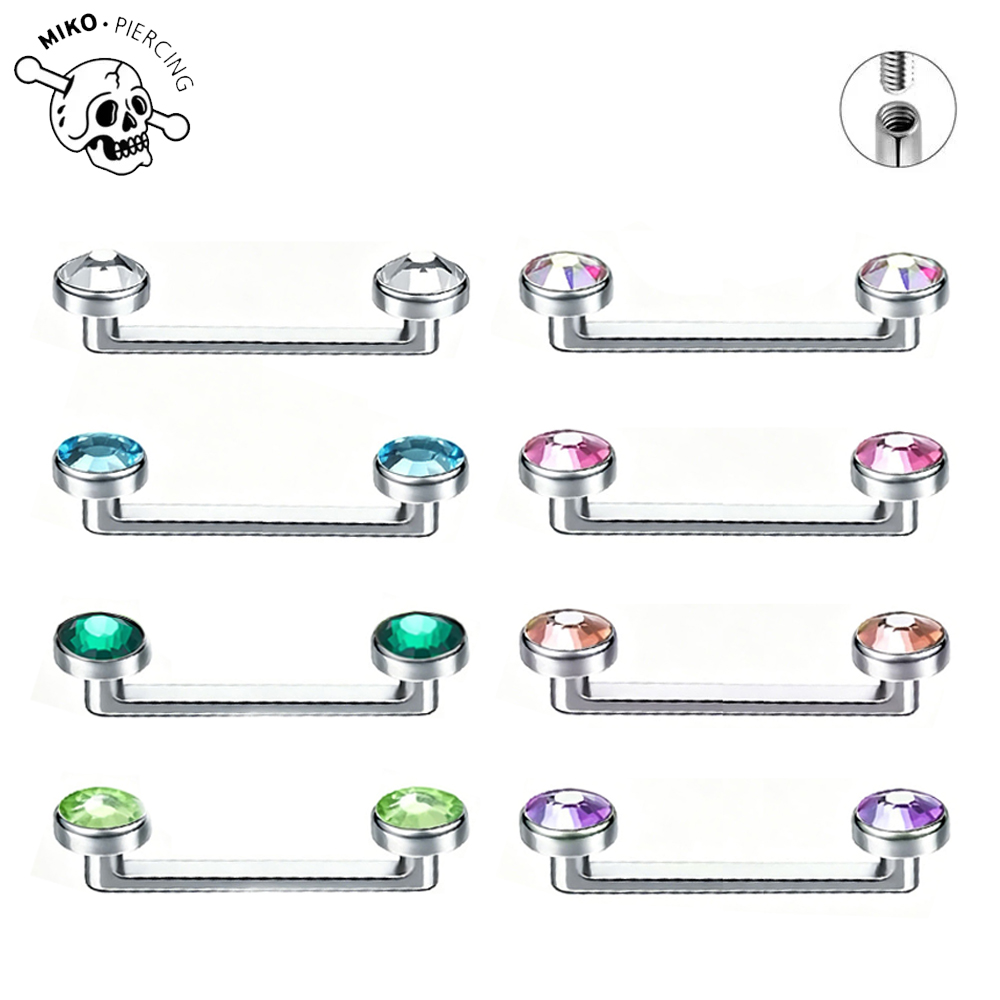 ASTM F136 Titanium CZ Micro De - مراجعة Body Jewelry Internally Threaded وسعره