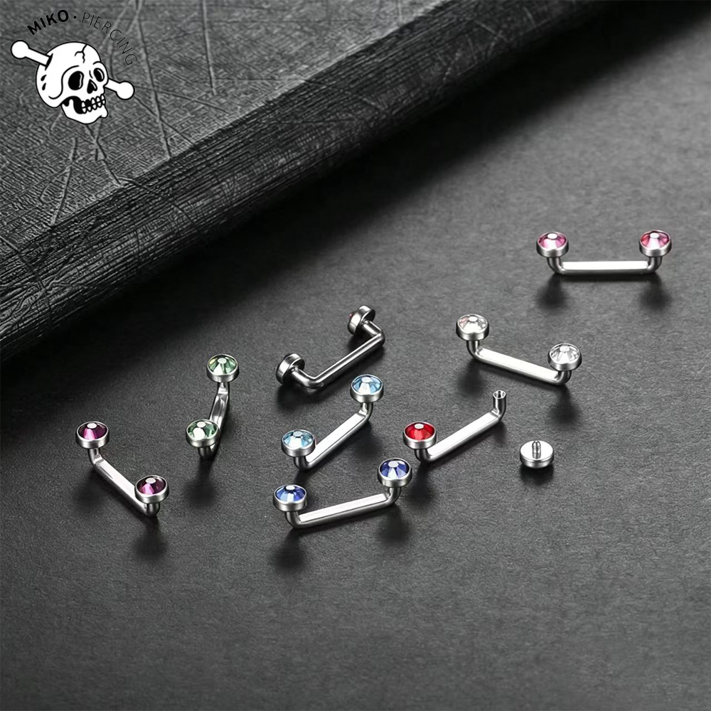 ASTM F136 Titanium CZ Micro De - مراجعة Body Jewelry Internally Threaded وسعره