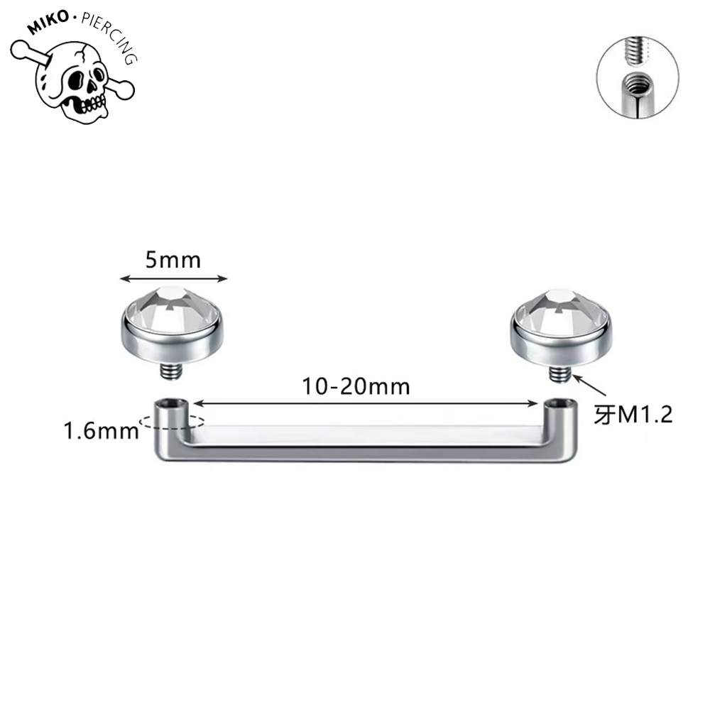 ASTM F136 Titanium CZ Micro De - مراجعة Body Jewelry Internally Threaded وسعره