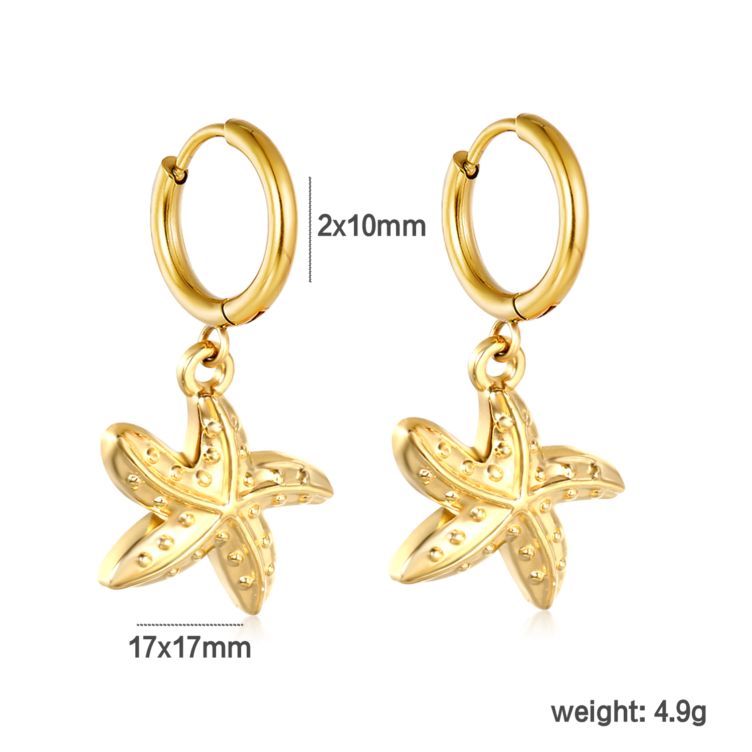 LUXUSTEEL Sea Star Conch Drop  - مراجعة Conch Earring Hoop وسعره