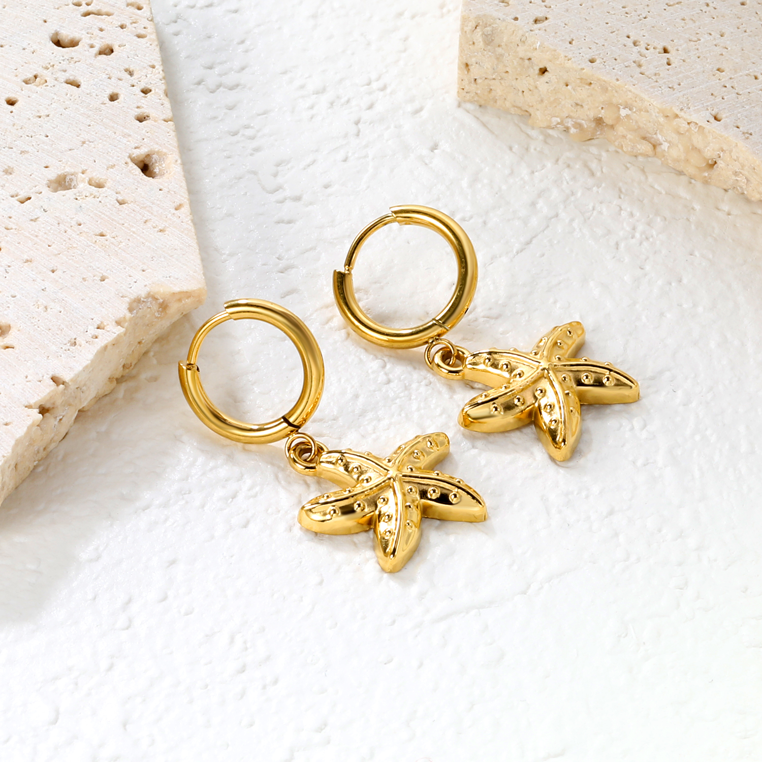 LUXUSTEEL Sea Star Conch Drop  - مراجعة Conch Earring Hoop وسعره