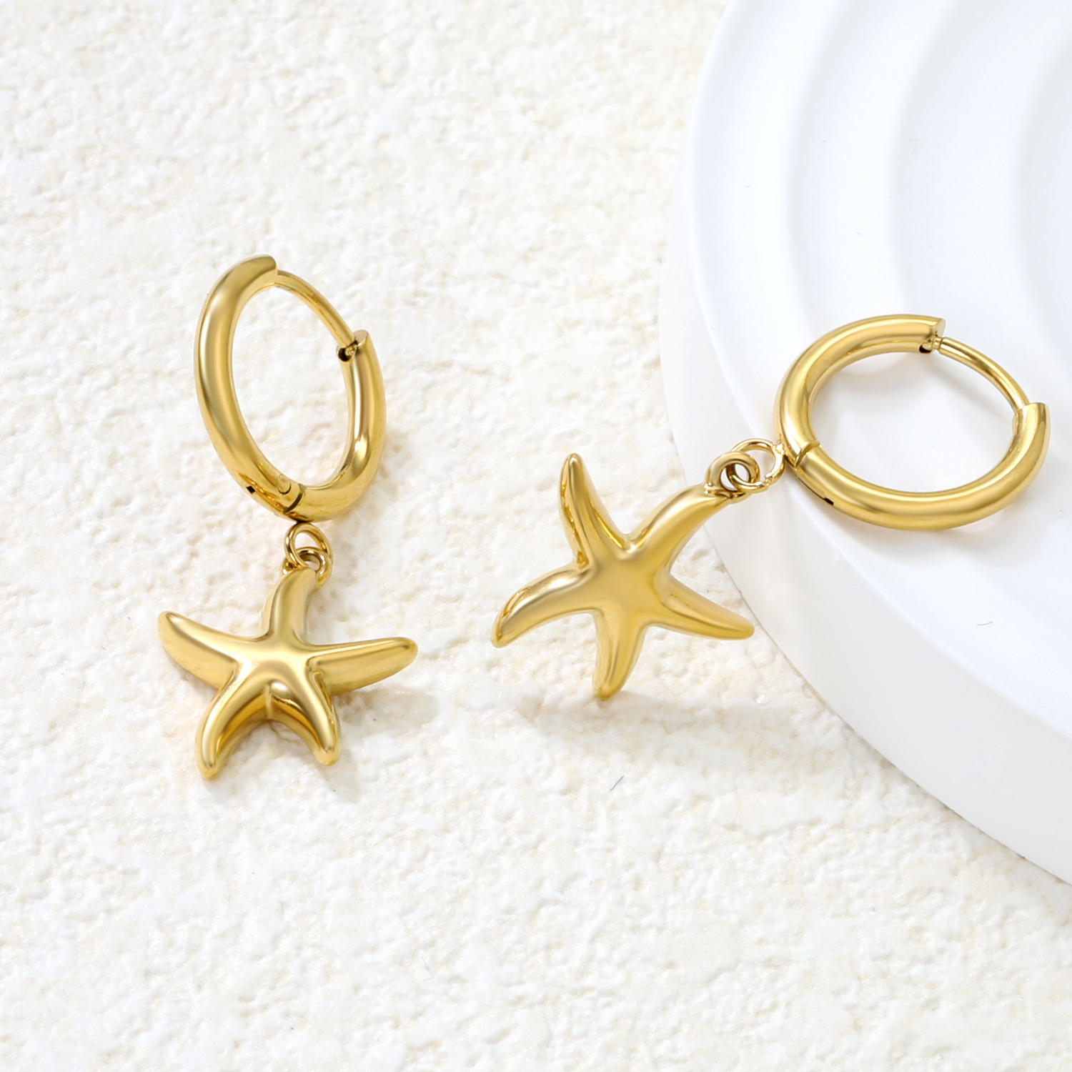 LUXUSTEEL Sea Star Conch Drop  - مراجعة Conch Earring Hoop وسعره