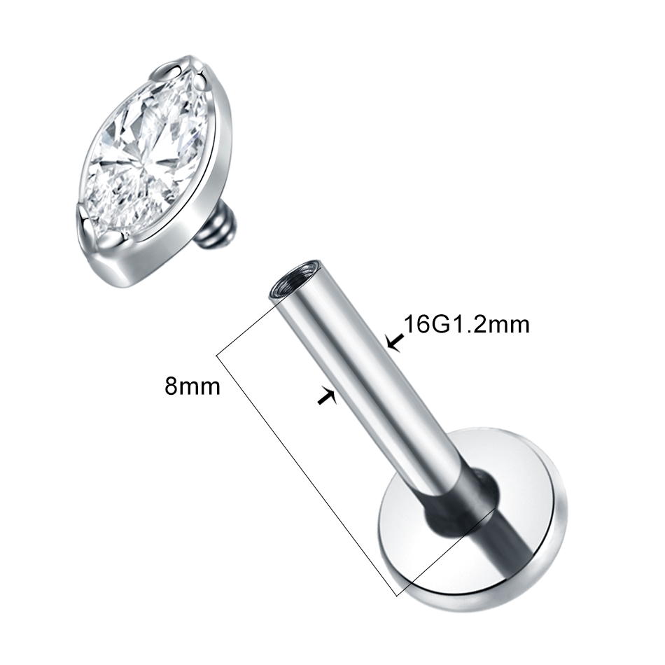 1Pc/5Pcs Titanium Cartilage Ea - مراجعة Body Jewelry Internally Threaded وسعره