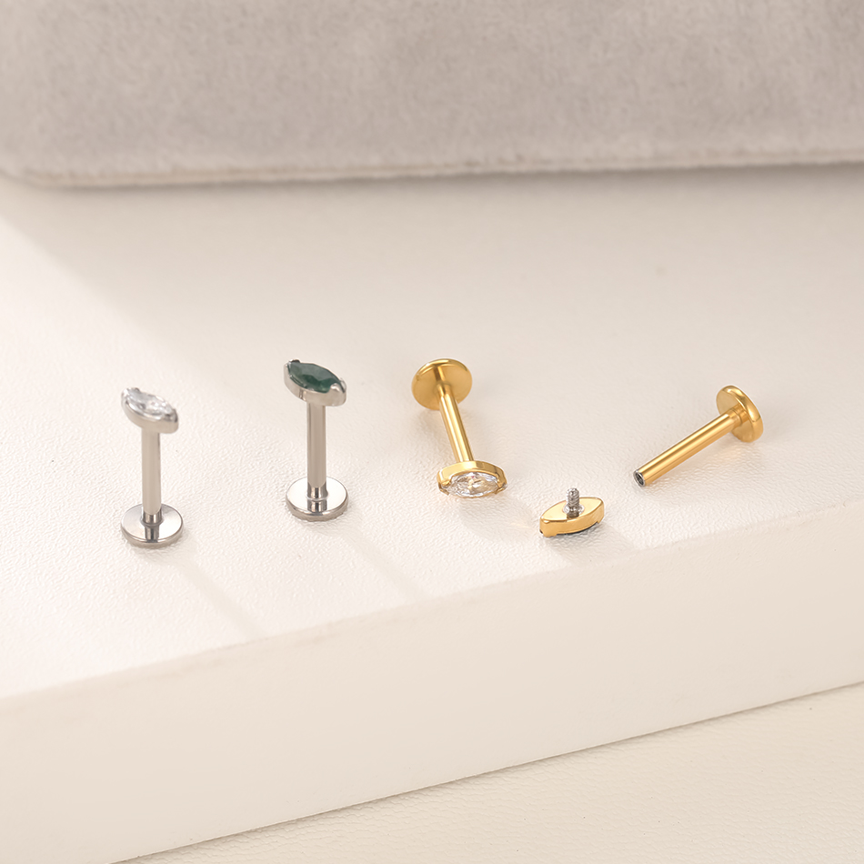 1Pc/5Pcs Titanium Cartilage Ea - مراجعة Body Jewelry Internally Threaded وسعره