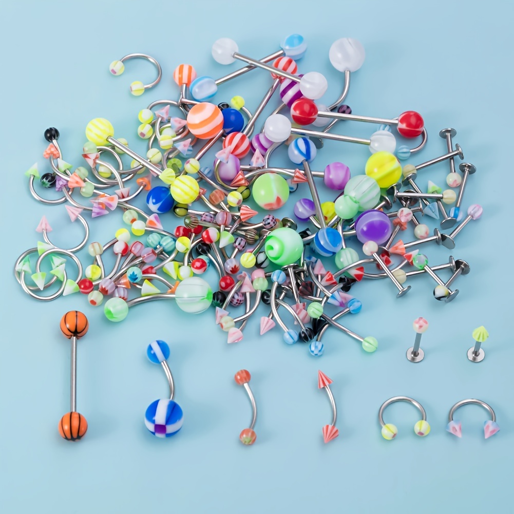 45/80/110Pcs Mix Styles Stainl - مراجعة Body Jewelry Display Case وسعره