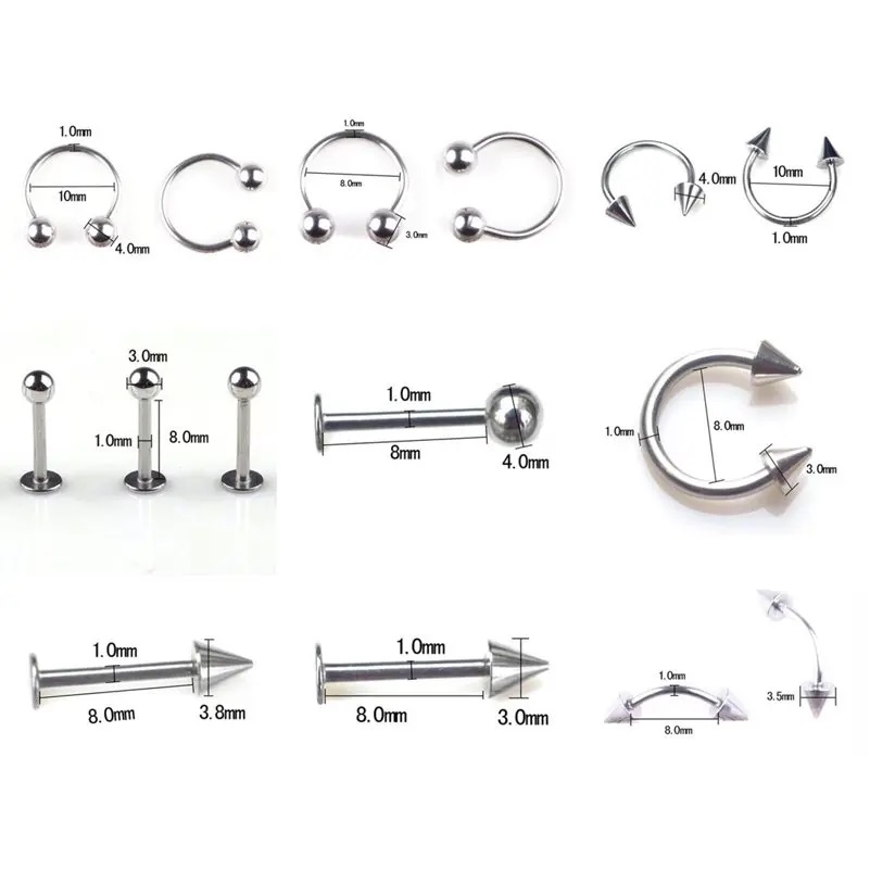 45/80/110Pcs Mix Styles Stainl - مراجعة Body Jewelry Display Case وسعره
