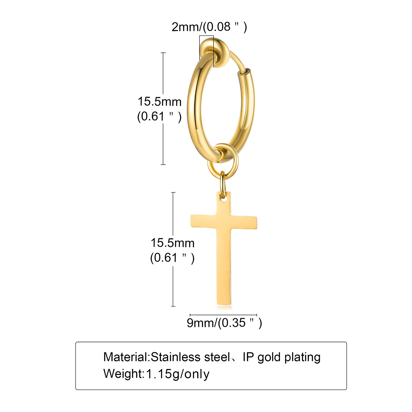 Cross Earrings Mens, Huggie Ho - مراجعة Conch Earring Hoop وسعره