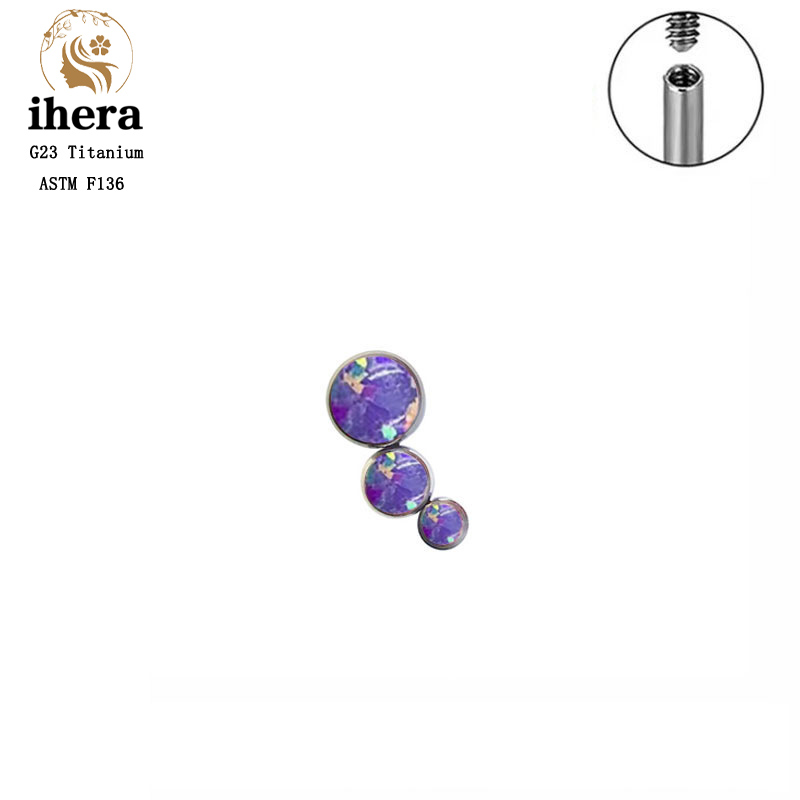 G23 Titanium Round Zircon Flat - مراجعة Body Jewelry Internally Threaded وسعره