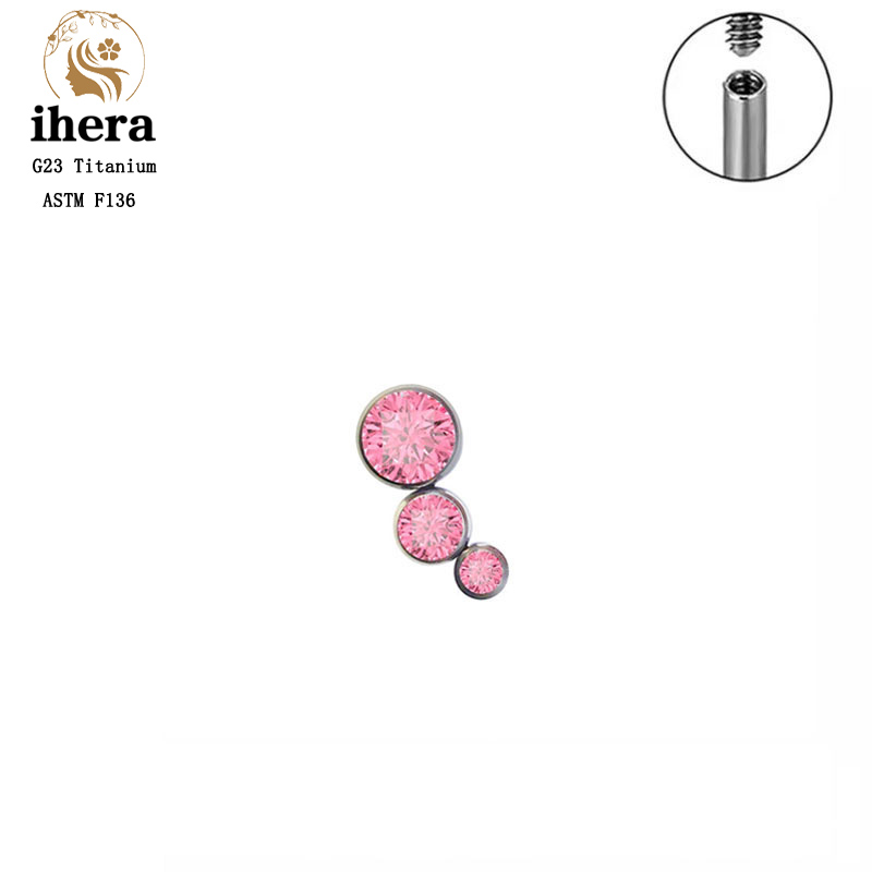 G23 Titanium Round Zircon Flat - مراجعة Body Jewelry Internally Threaded وسعره