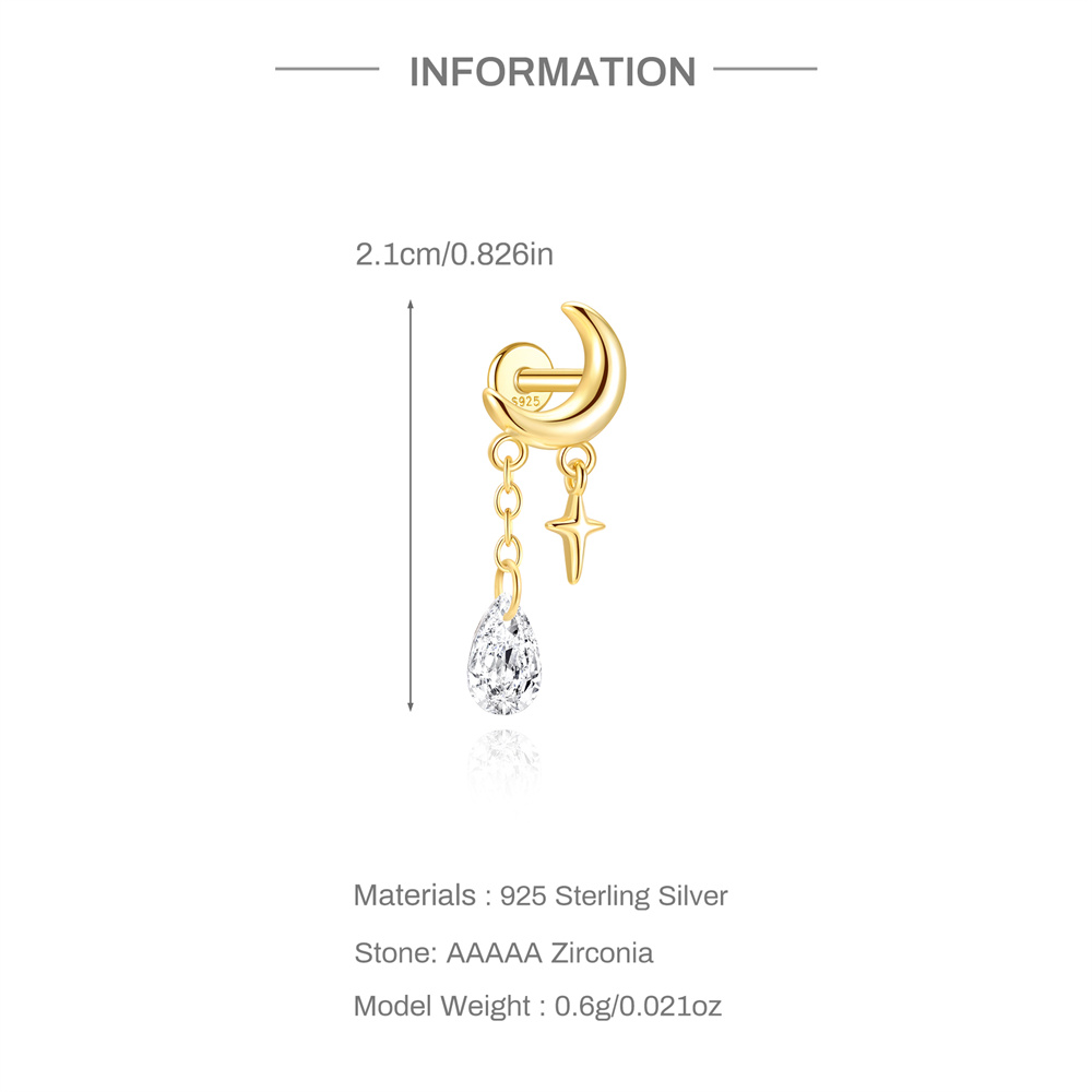 Aide 1pc 925 Sterling Silver D - مراجعة Body Jewelry Flat Back وسعره