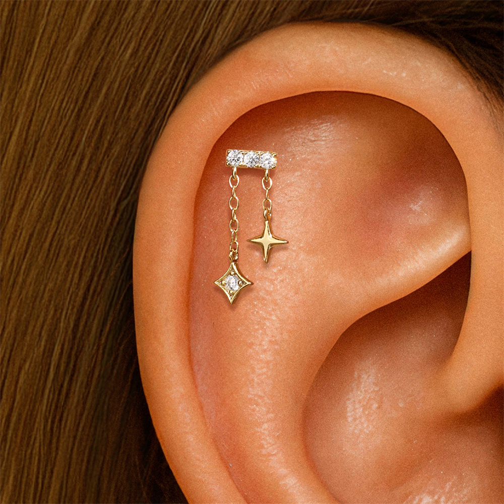 Aide 1pc 925 Sterling Silver D - مراجعة Body Jewelry Flat Back وسعره