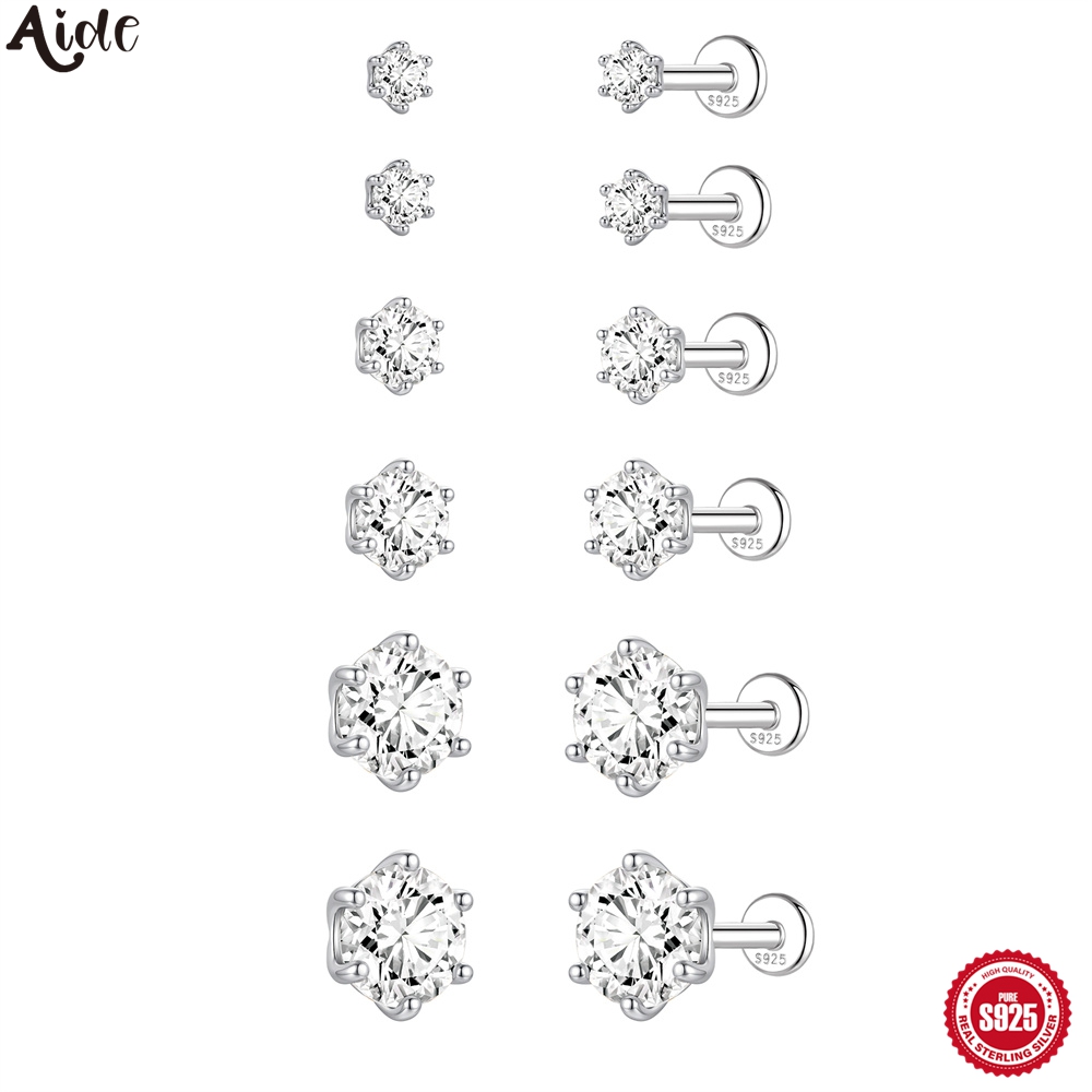 Aide S925 Sterling Silver 6 Si - مراجعة Body Jewelry Flat Back وسعره