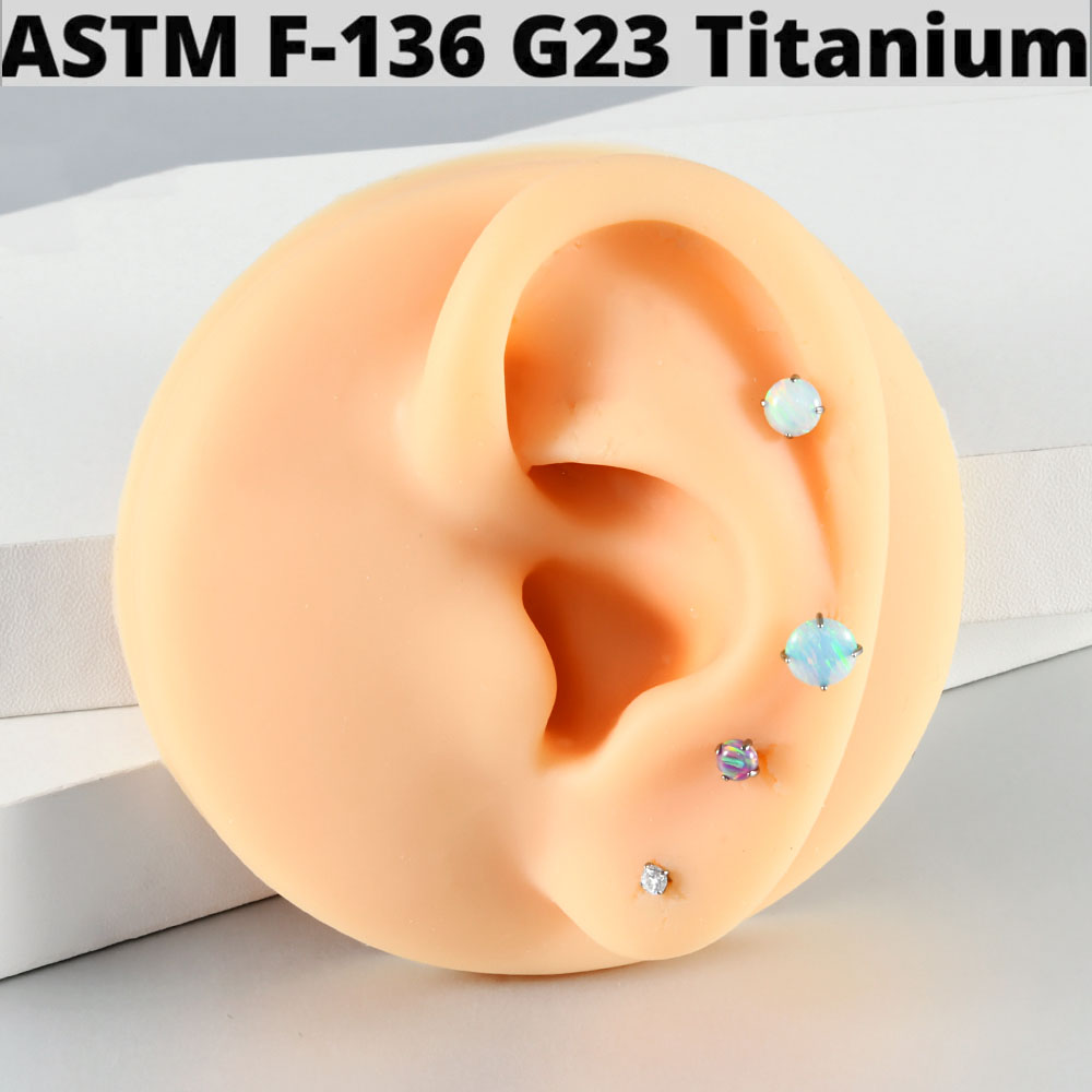 1PC G23 Titanium Gloss Round O - مراجعة Body Jewelry Threadless وسعره
