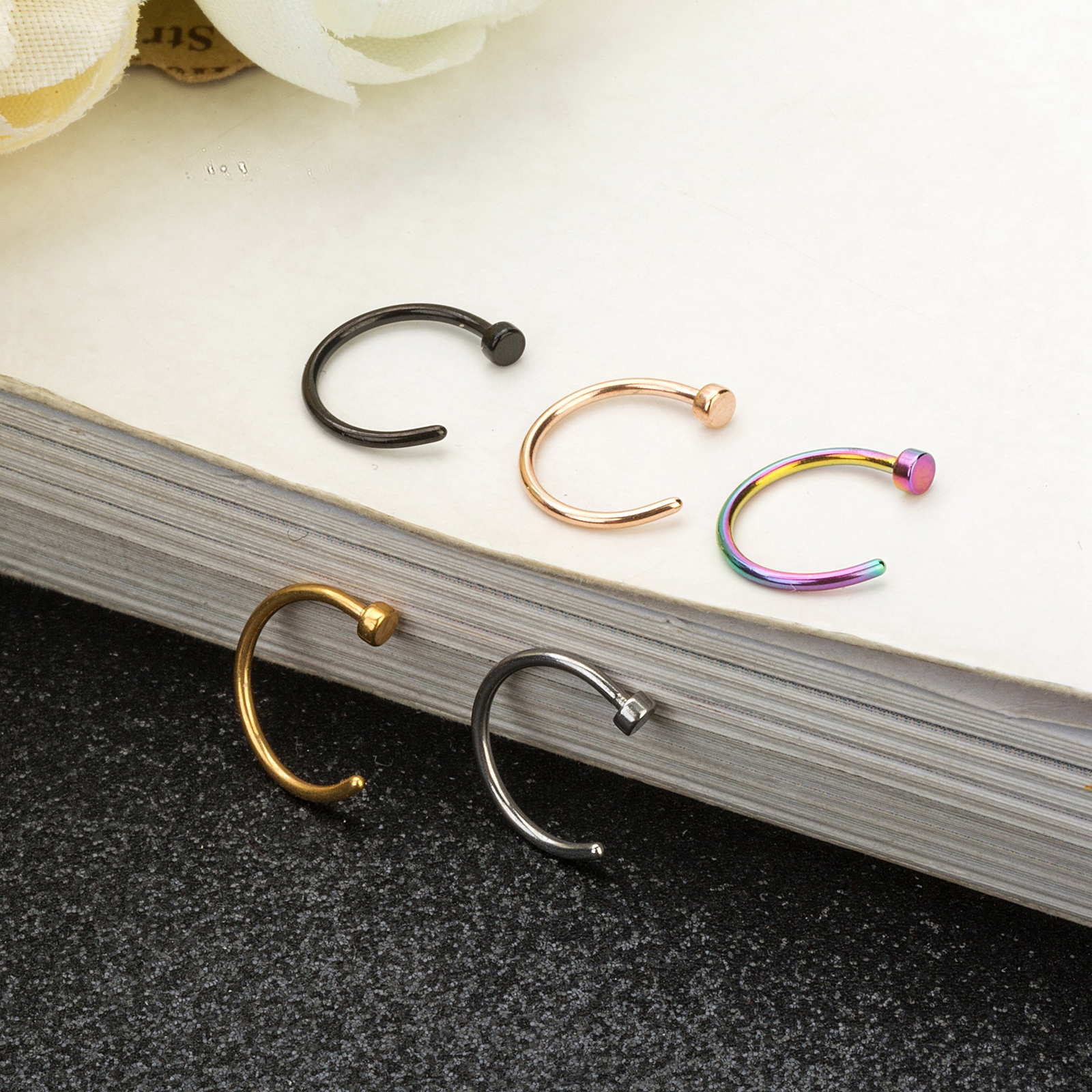 2-10pcs Non Piercing Fake Nose - مراجعة Conch Earring Hoop وسعره