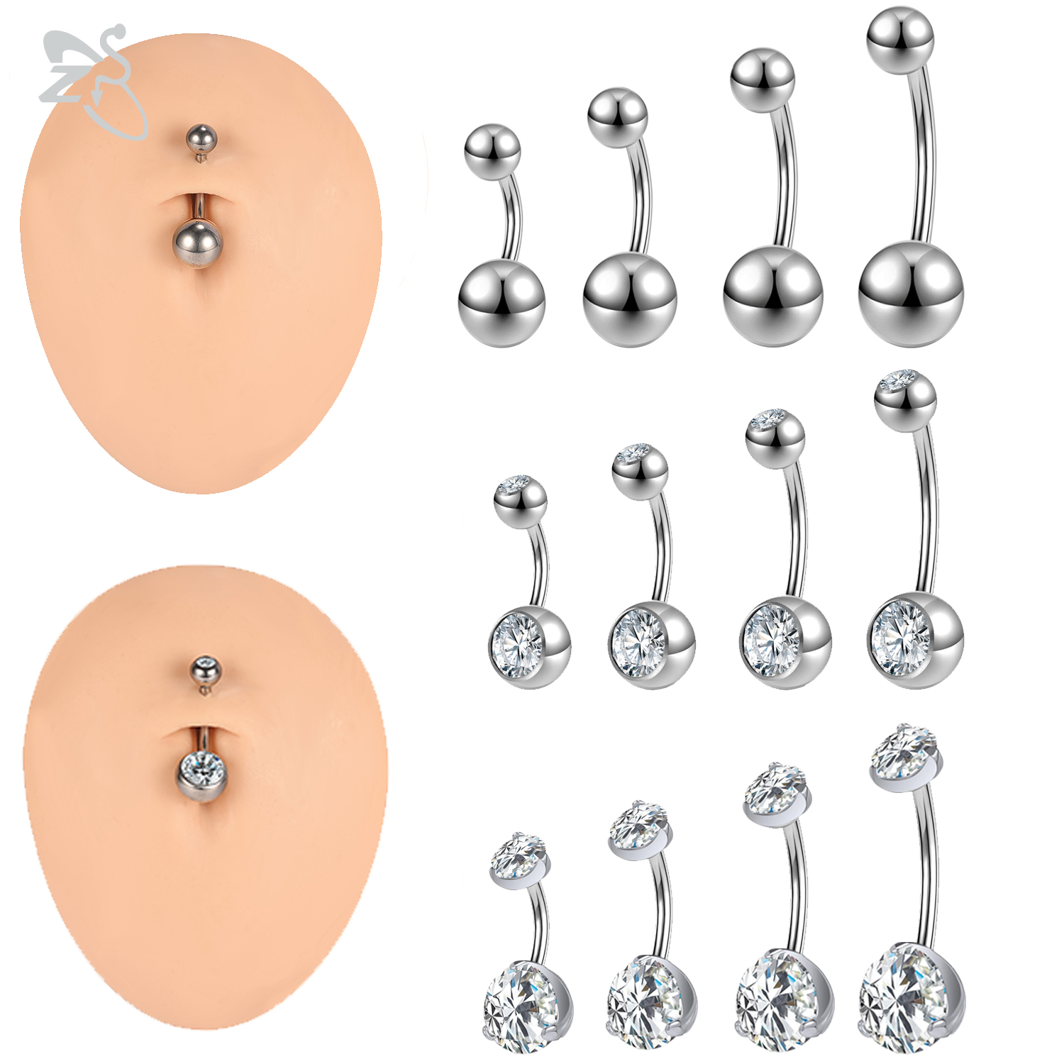 ZS 1PC 14G G23 Titanium Belly  - مراجعة Body Jewelry Internally Threaded وسعره