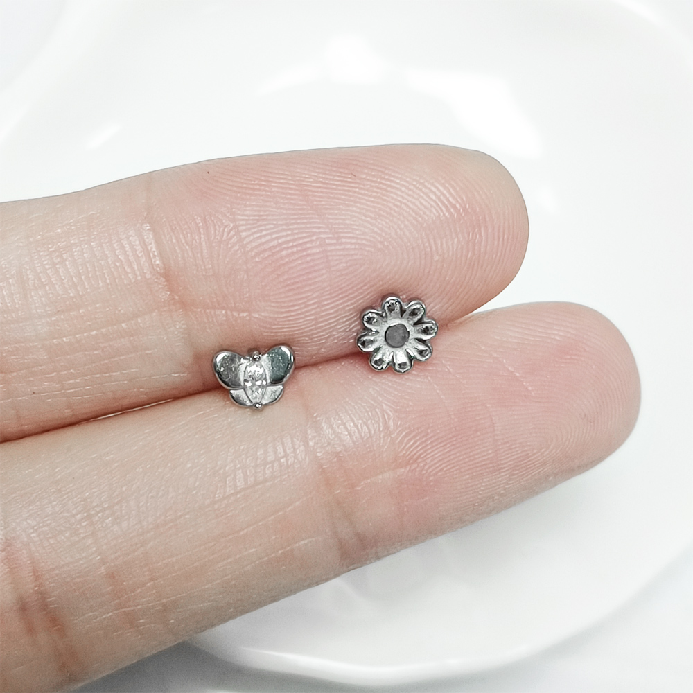 Flower Labret Piercing Butterf - مراجعة Tragus Flat Back وسعره