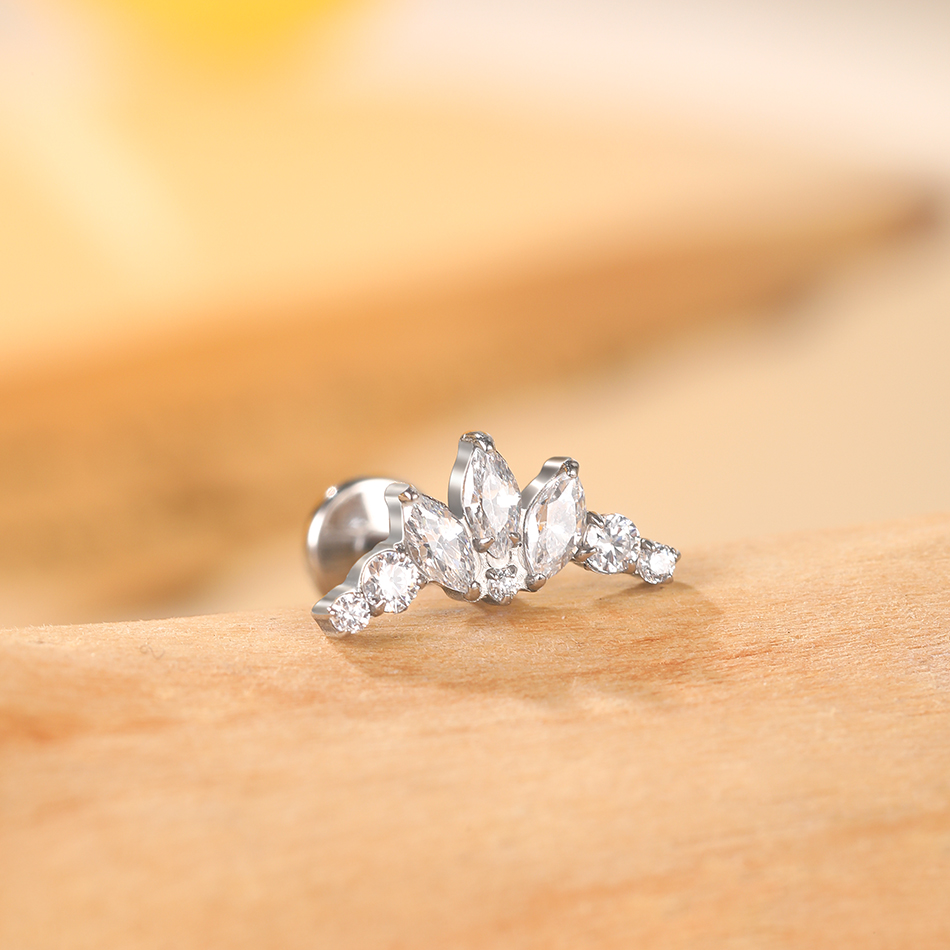 1PC Titanium Zirconia Dolphin  - مراجعة Body Jewelry Internally Threaded وسعره