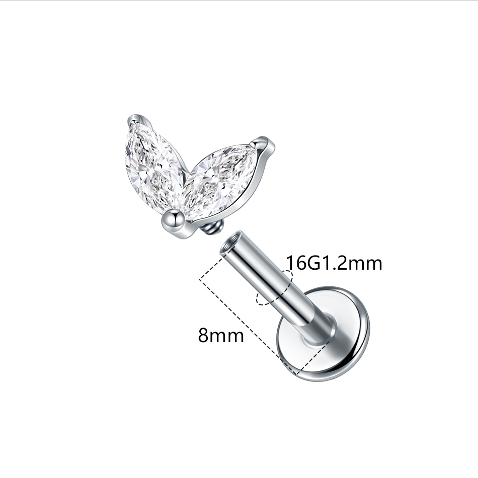 1pc Titanium White Green Zirco - مراجعة Body Jewelry Flat Back وسعره