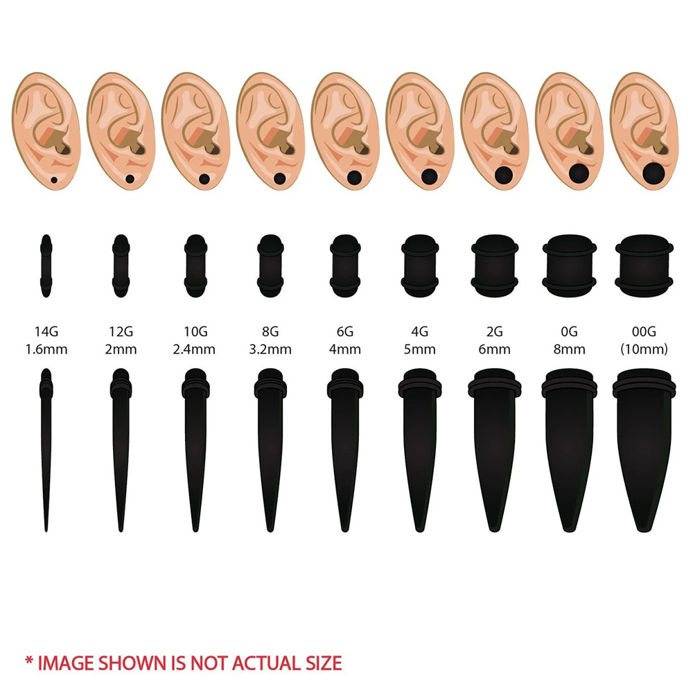 1 Set Ear Taper Kit Black Ear  - مراجعة Body Jewelry Ear Plugs وسعره
