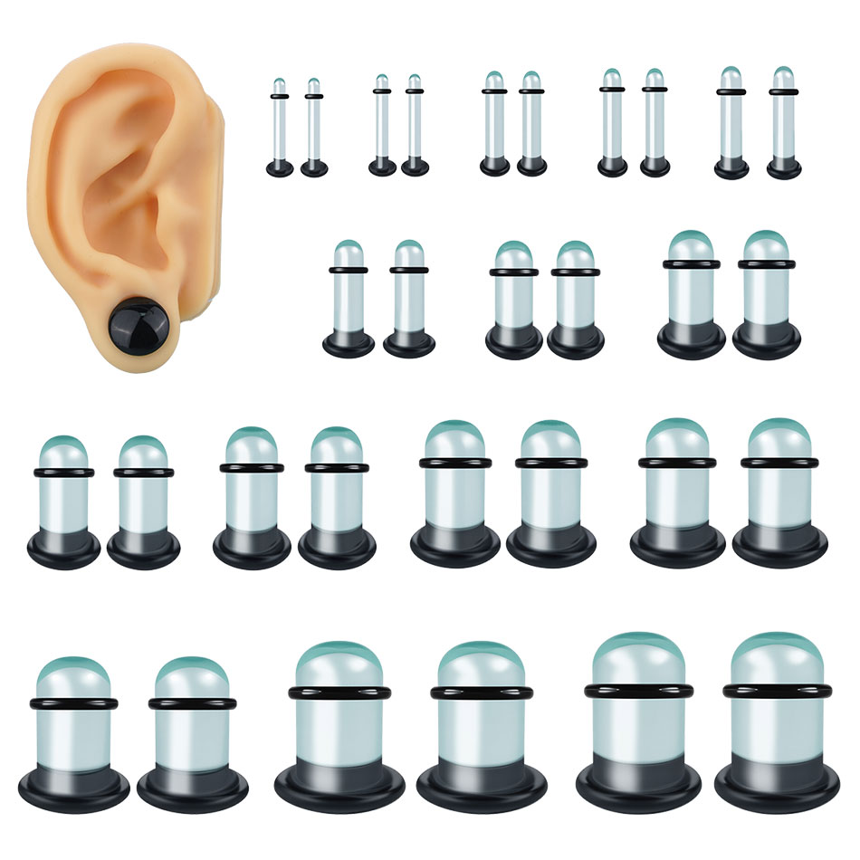 2pcs Glass Ear Gauges Stretchi - مراجعة Body Jewelry Ear Plugs وسعره