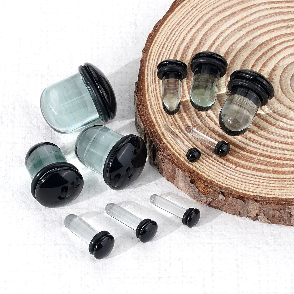 2pcs Glass Ear Gauges Stretchi - مراجعة Body Jewelry Ear Plugs وسعره