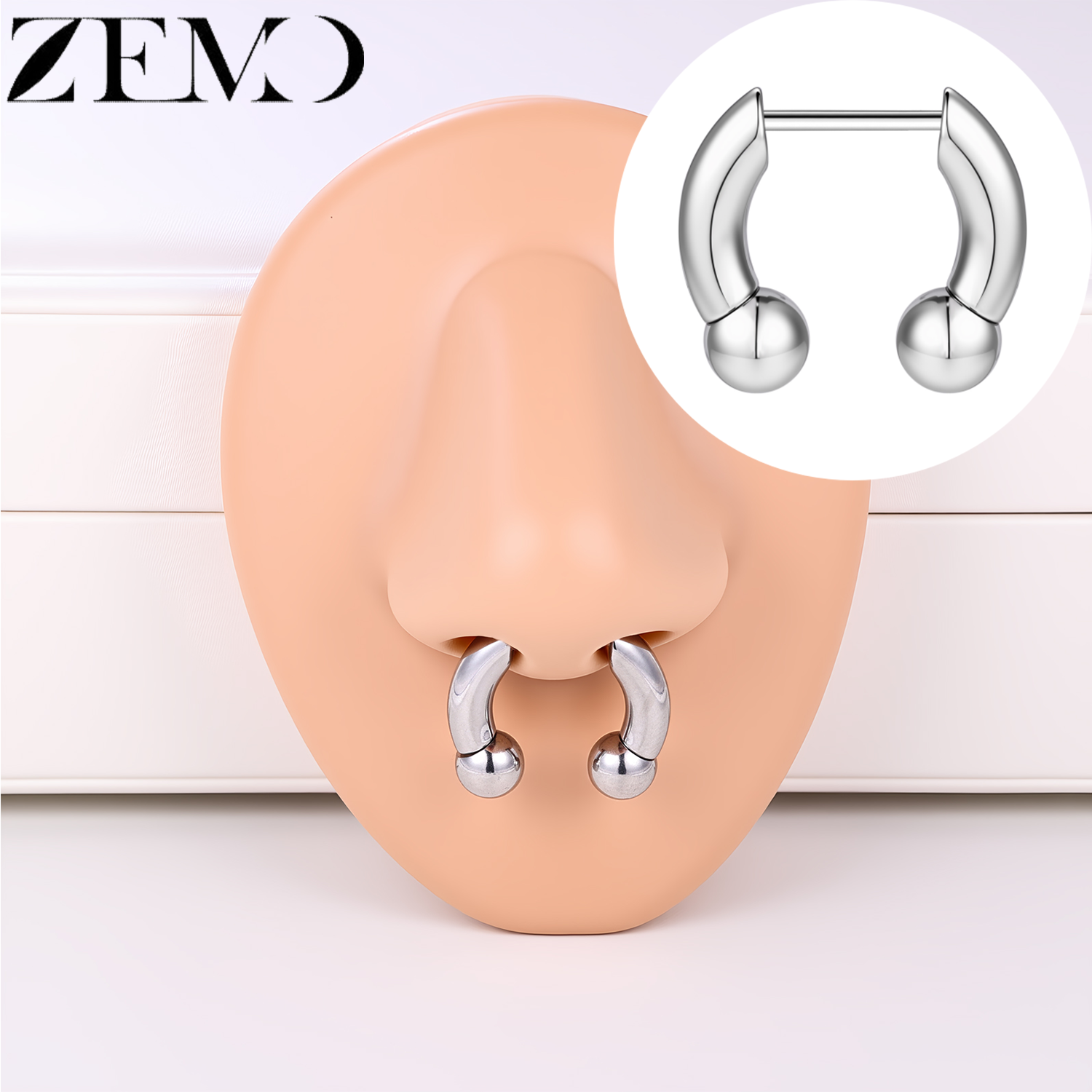 ZEMO 1 PC 16G Stainless Steel  - مراجعة Body Jewelry Threadless وسعره