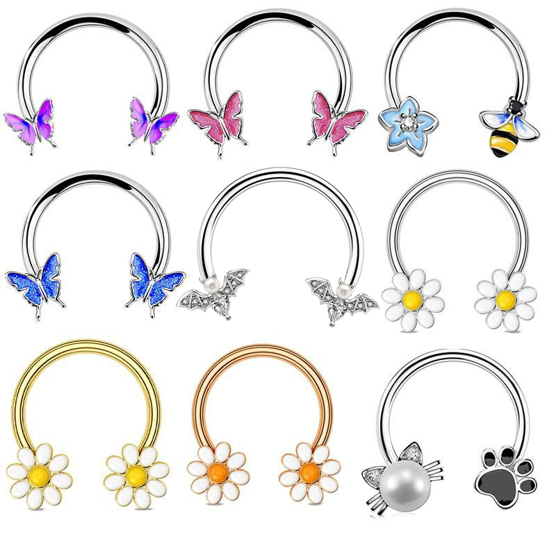 Fashion Pink Butterfly Stainle - مراجعة Body Jewelry La وسعره