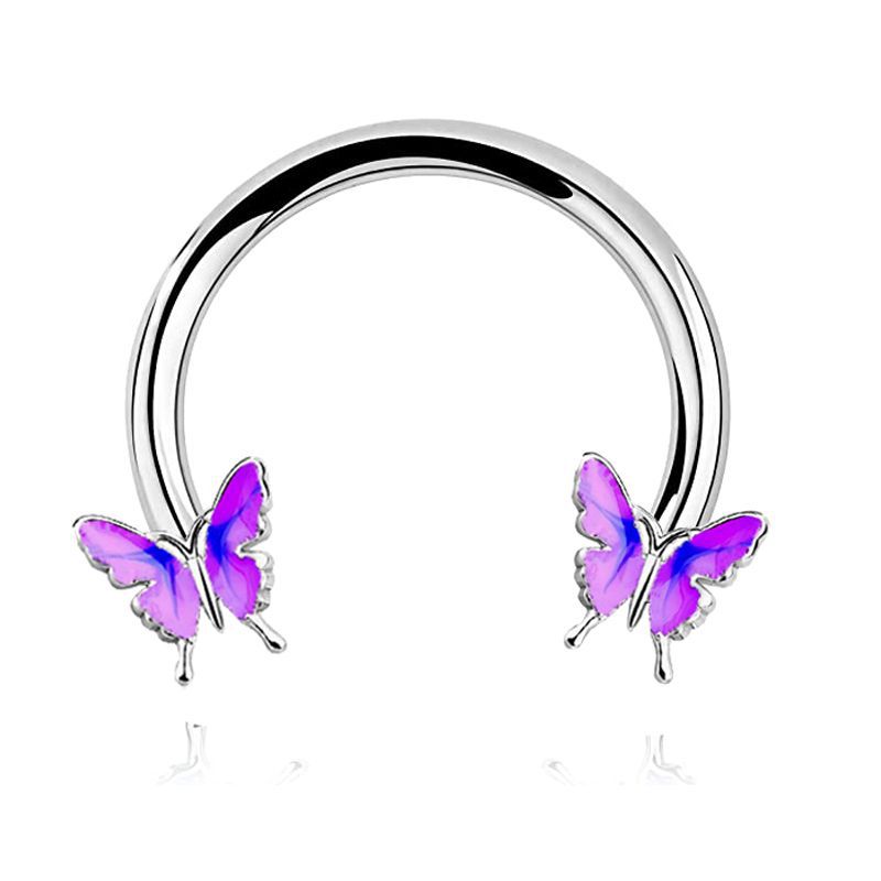 Fashion Pink Butterfly Stainle - مراجعة Body Jewelry La وسعره