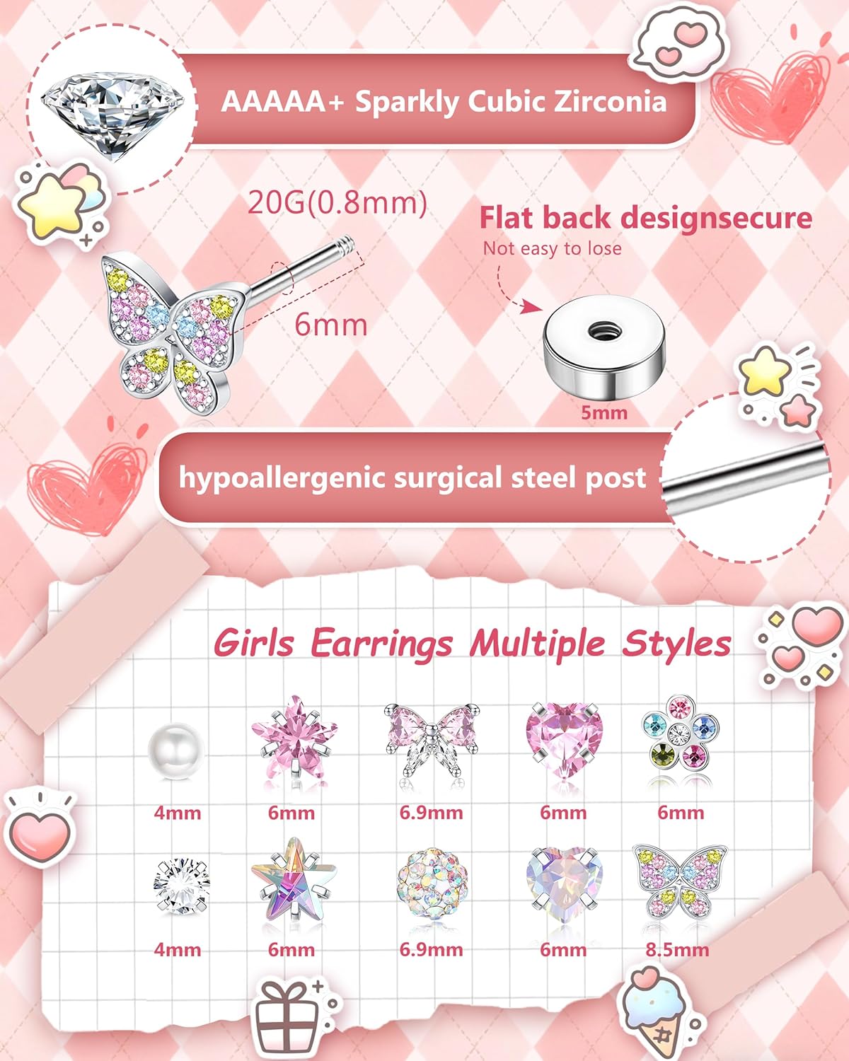 Bobisty 1Pair Earrings for Wom - مراجعة Body Jewelry Flat Back وسعره