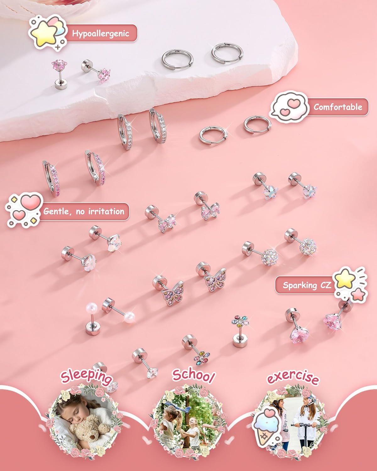 Bobisty 1Pair Earrings for Wom - مراجعة Body Jewelry Flat Back وسعره