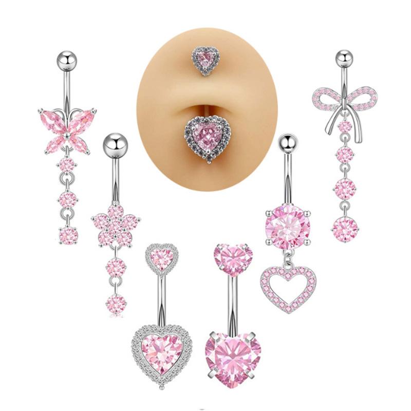 [LA]1Pc Simple Heart Navel Rin - مراجعة Body Jewelry La وسعره