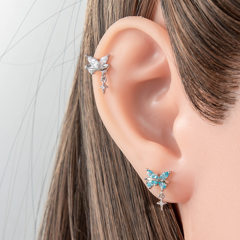 20G Butterfly Cubic Zircon Ear - مراجعة Body Jewelry Hypoallergenic وسعره